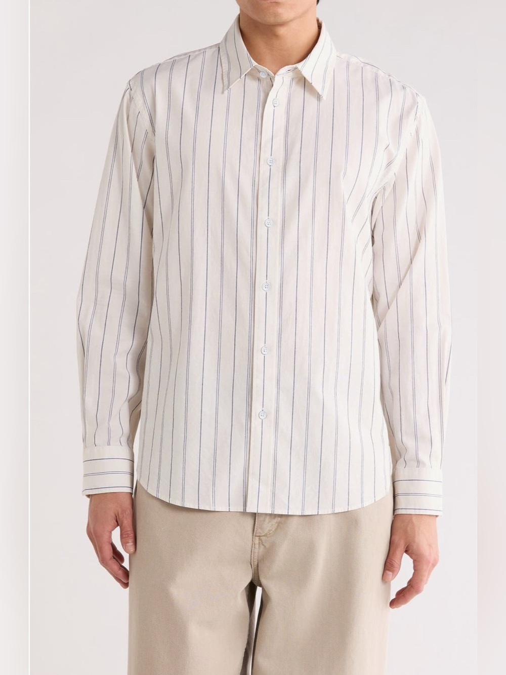 rag & bone
Griffin Stripe
Button-Up Shirt
Large 
Color: Ivory Multi /Stripe